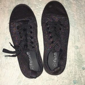 Black glitter shoes